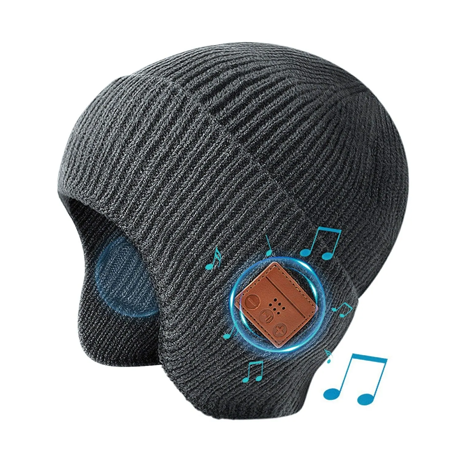 Wireless V5.0 Beanie Hat with Headphones USB Rechargeable