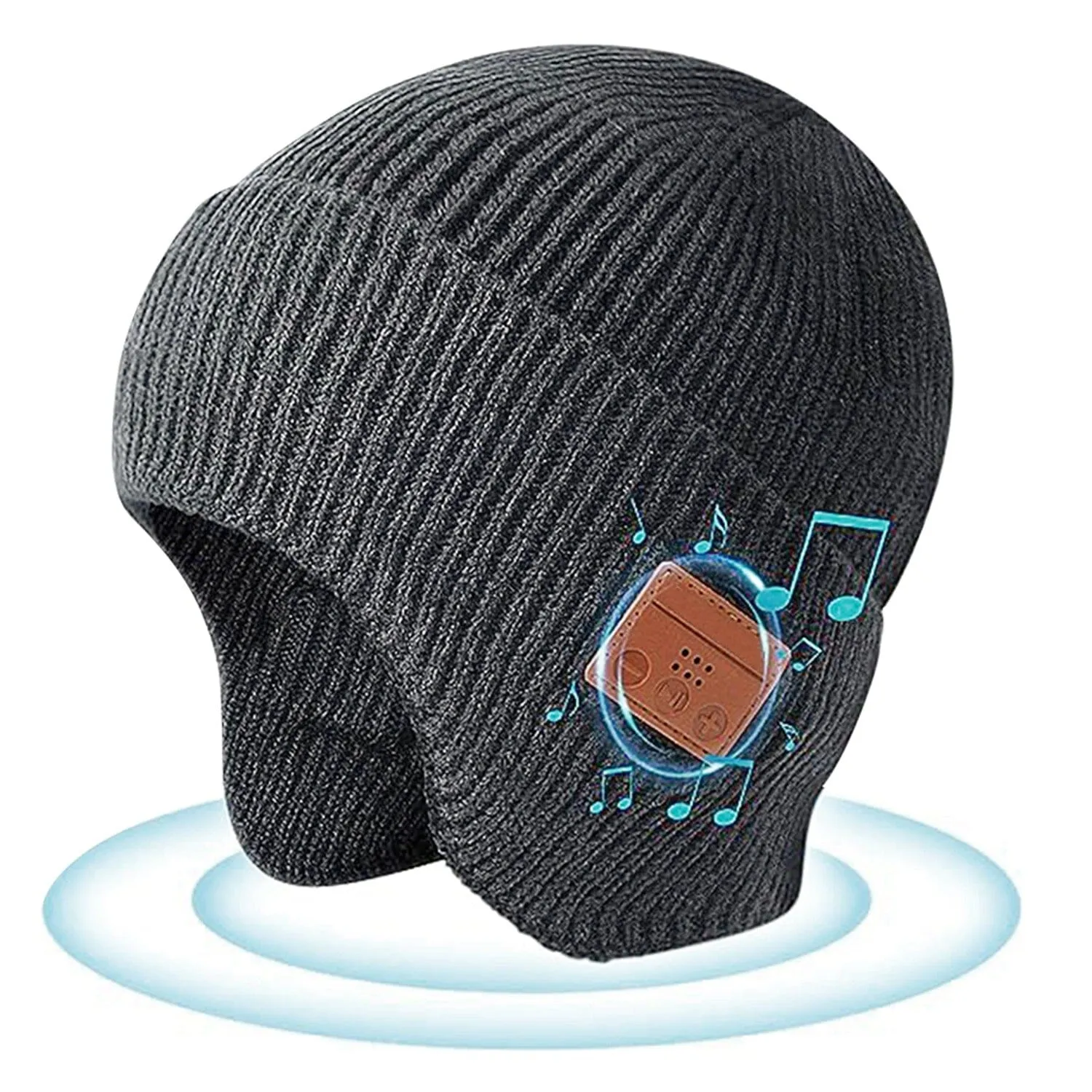 Wireless V5.0 Beanie Hat with Headphones USB Rechargeable