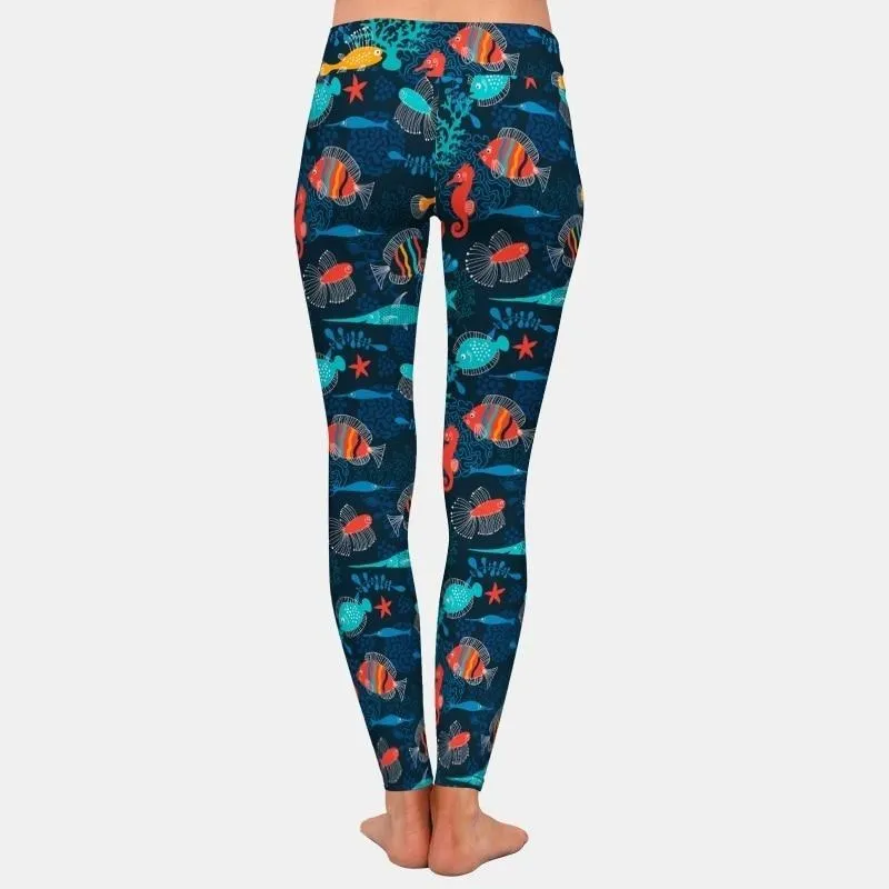 Women Leggings: Sea Life Print