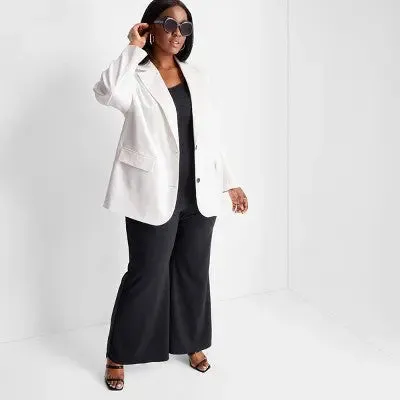 Women's Plus Size Open Shoulder Oversized Blazer - Future Collective with Kahlana Barfield Brown Cream 3X