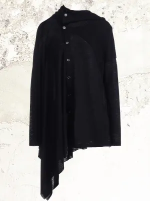 YOHJI YAMAMOTO crepe asymmetric cardigan